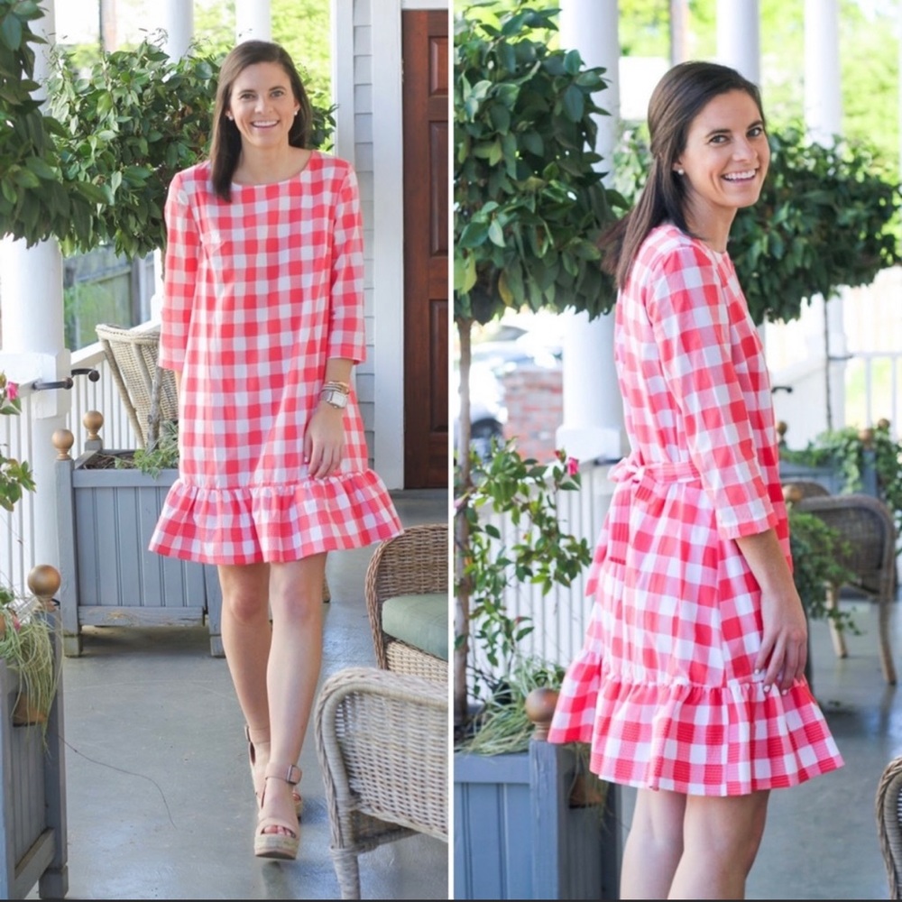 Persifor Gingham Poppy Dress Red White